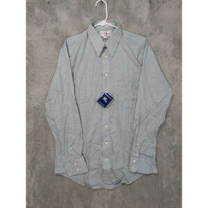 Burberry Shirt Mens 15.5 Blue Plaid Long Sleeve Button Up Cotton Casual